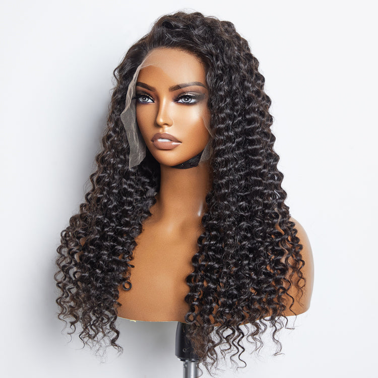 150% Density 13x6 PartingMax Glueless Lace Wig 3D Cap Pre-bleached Lace Front Wig Deep Wavy