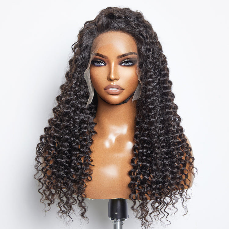 150% Density 13x6 PartingMax Glueless Lace Wig 3D Cap Pre-bleached Lace Front Wig Deep Wavy