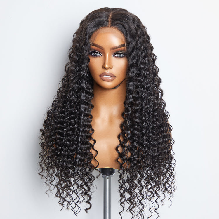 180% Density 5x5 Glueless Lace Closure Wig Deep Wave