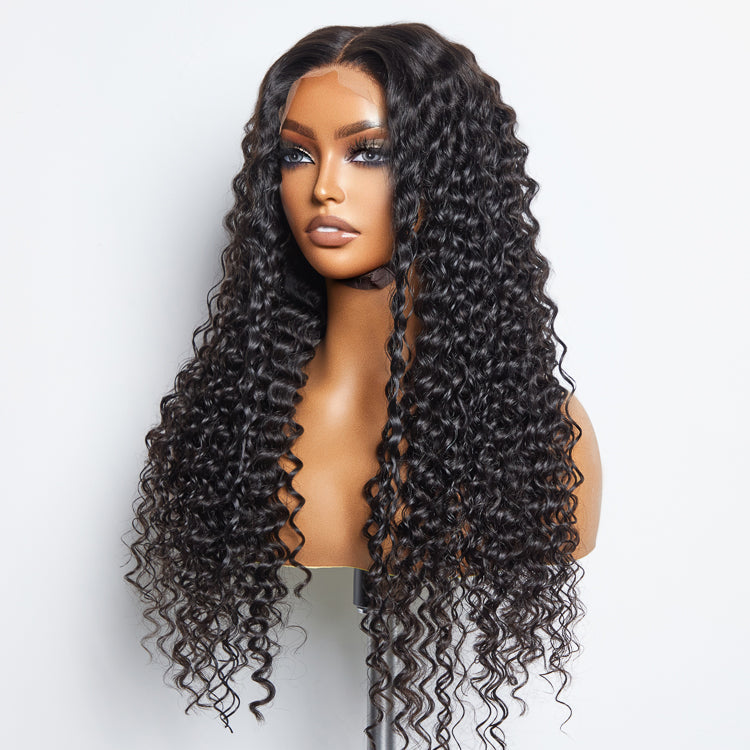 180% Density 5x5 Glueless Lace Closure Wig Deep Wave