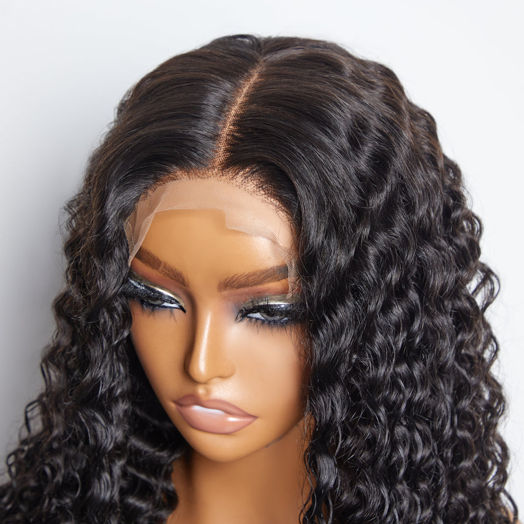 180% Density 5x5 Glueless Lace Closure Wig Deep Wave