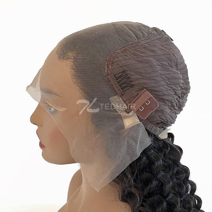150% Density 13x6 PartingMax Glueless Lace Wig 3D Cap Pre-bleached Lace Front Wig Deep Wavy