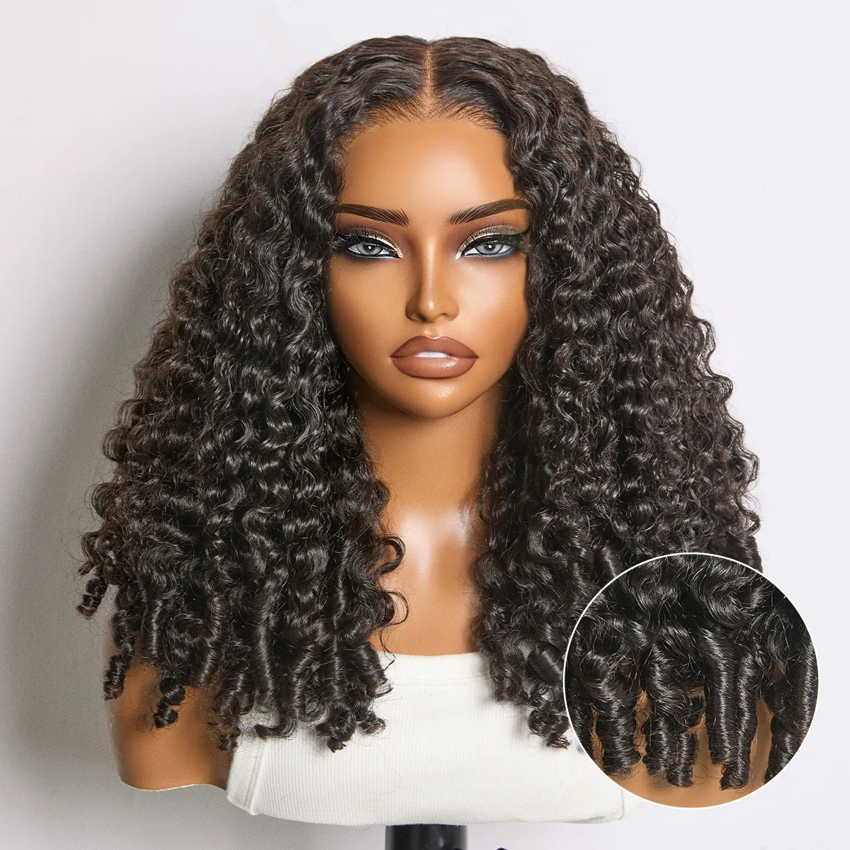 180% Density 13x6 Glueless 3D Cap Pre-bleached Lace Frontal Wig Burmese Curly