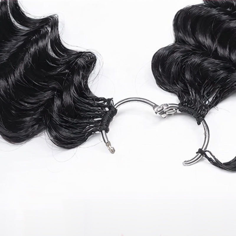Miracle Knots Human Feather Crochet Hair Deep Wave with No Spiral Ends - Pre-Separated Knotless Crochet Braids for Seamless Blending