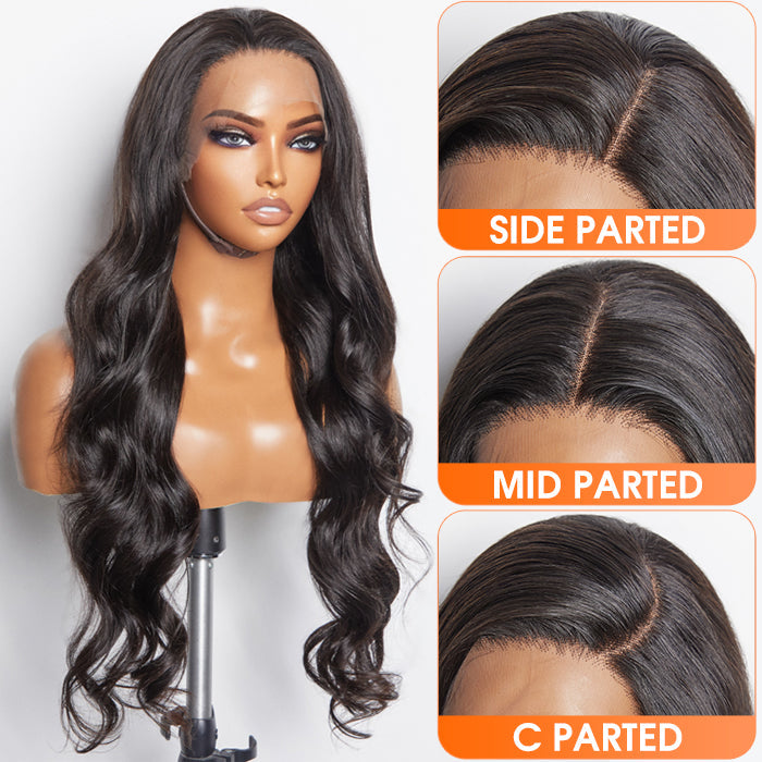 180% Density 13x6 PartingMax Glueless Lace Wigs 3D Cap Pre-bleached Lace Front Wig Body Wave