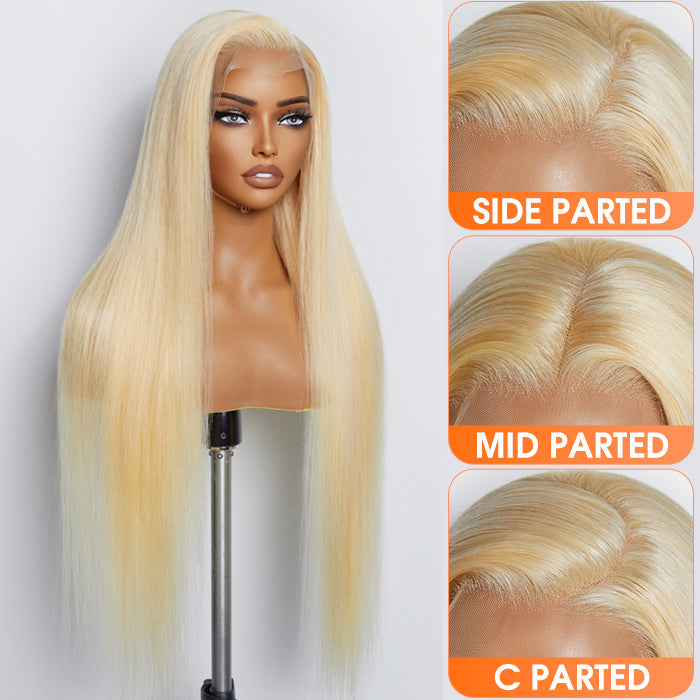 200% Density 13x4 Pre-Plucked Lace Frontal Wig Straight #613
