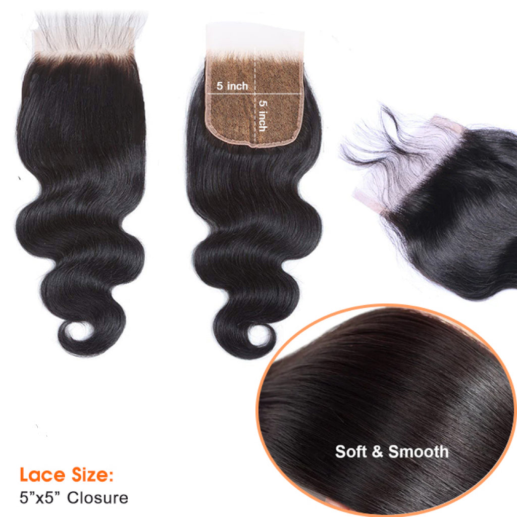 5x5 Free Parted Lace Closure Body Wave