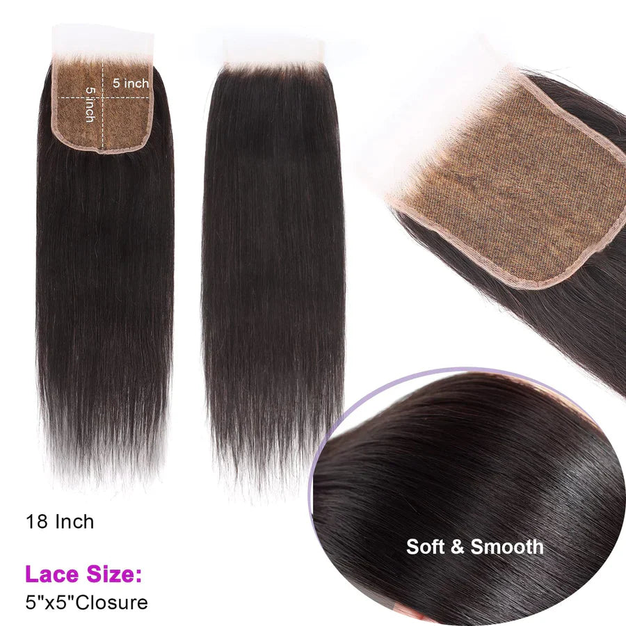 5x5 HD Lace Free Parted Closure Body Wave