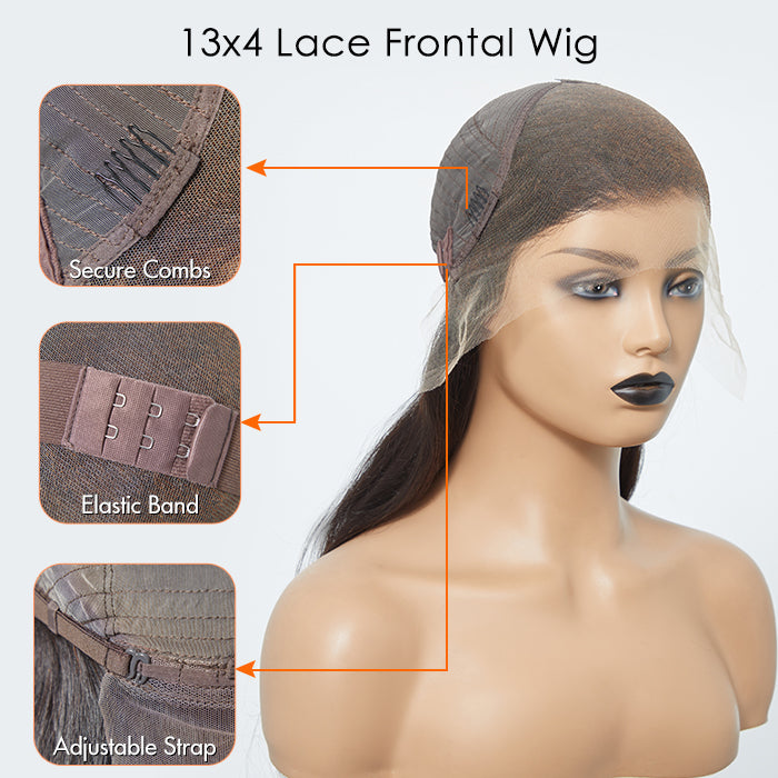 180% Density 13x4 HD Glueless Lace Wig Straight Body Wave